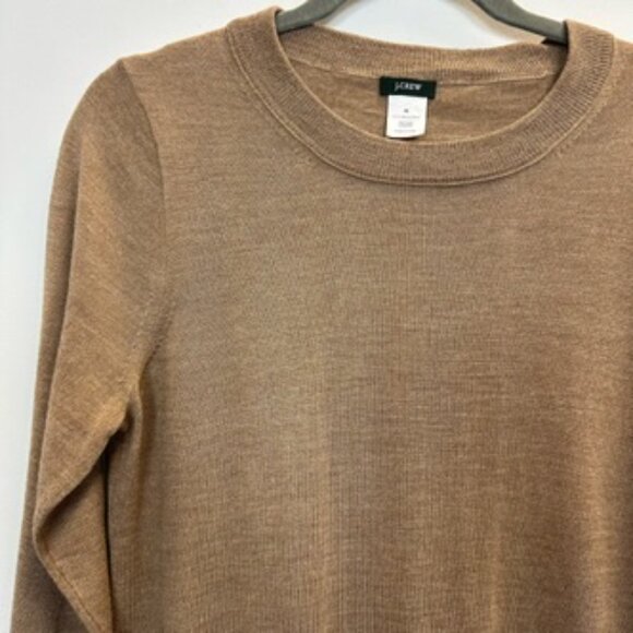 J.Crew Merino Wool Crew Neck Sweater Medium Tan Brown - Picture 4 of 13